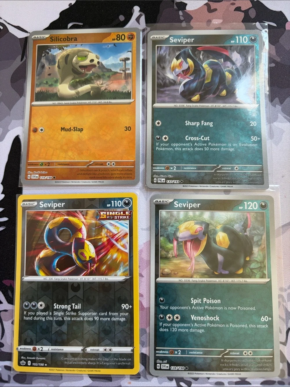 Silicobra & Seviper Holo Reverse Holo Pokémon Card Lot | 4 Snake Cards ✨5/$25✨